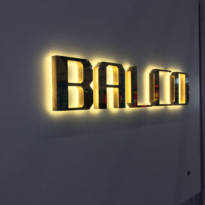 Гальванизируя держатель винта знака M4 письма металла зеркала золота подсвеченный