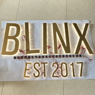 Щетка SS золота осветила знак Highspan логотипа писем канала