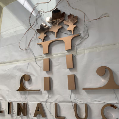 Загоренное OEM письмо освещенного канала подписывает подсвеченный блеск зеркала