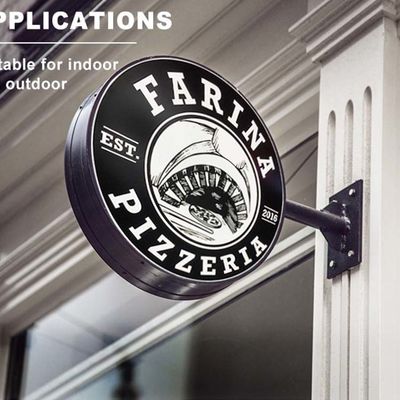 Круглый светящий акриловый магазин Signage Lightbox использует септическое анти- ржавчины анти-