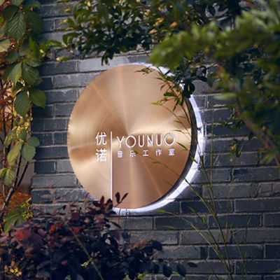 Логотип приведенный кругом света нержавеющей стали металла коробки изготовленный на заказ 3d загорелся