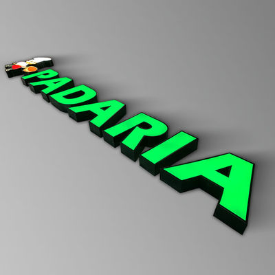 IP65 выбило акриловым логотип письма металла магазина передним загоренный знаком