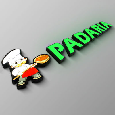 IP65 выбило акриловым логотип письма металла магазина передним загоренный знаком