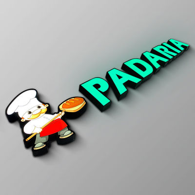 IP65 выбило акриловым логотип письма металла магазина передним загоренный знаком