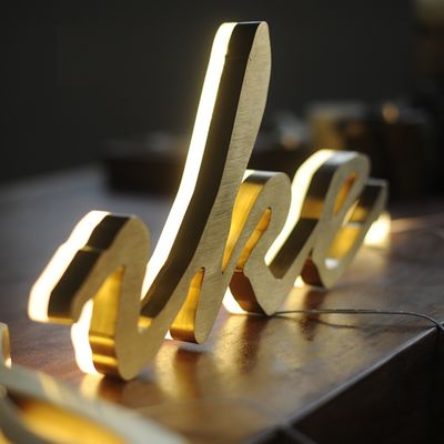 Металл 3d осветил толщину знака 5-20cm магазина переднюю