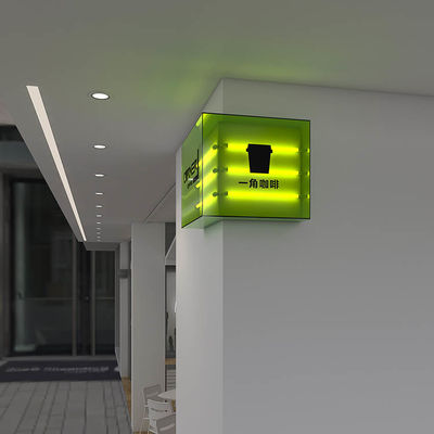 Акриловая дирекционная коробка приведенная света знака здания кофейни делает водостойким