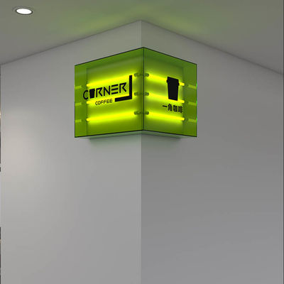 Акриловая дирекционная коробка приведенная света знака здания кофейни делает водостойким