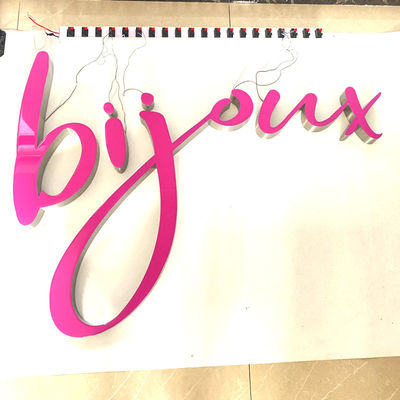 Доска Illumianted металла знака письма писем Cursive 3d здания ODM акриловая